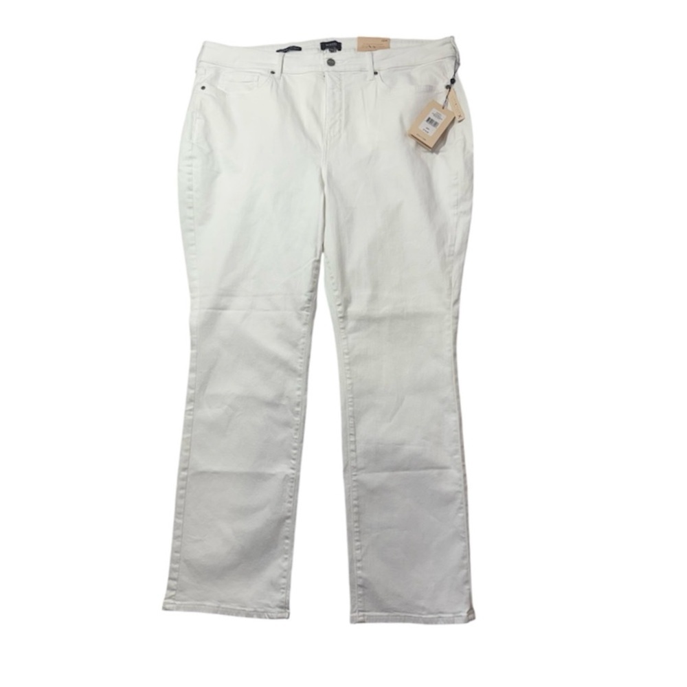 NYDJ Marilyn Straight Plus Size 22W Optic White Jeans NWT Lift Tuck